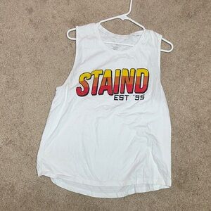 White Tank Top with Red and Yellow Logo